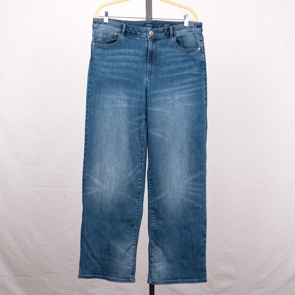 J Jill High Rise Full Leg Jeans SZ 12 Blue Stretch Denim Casual Comfort Classic